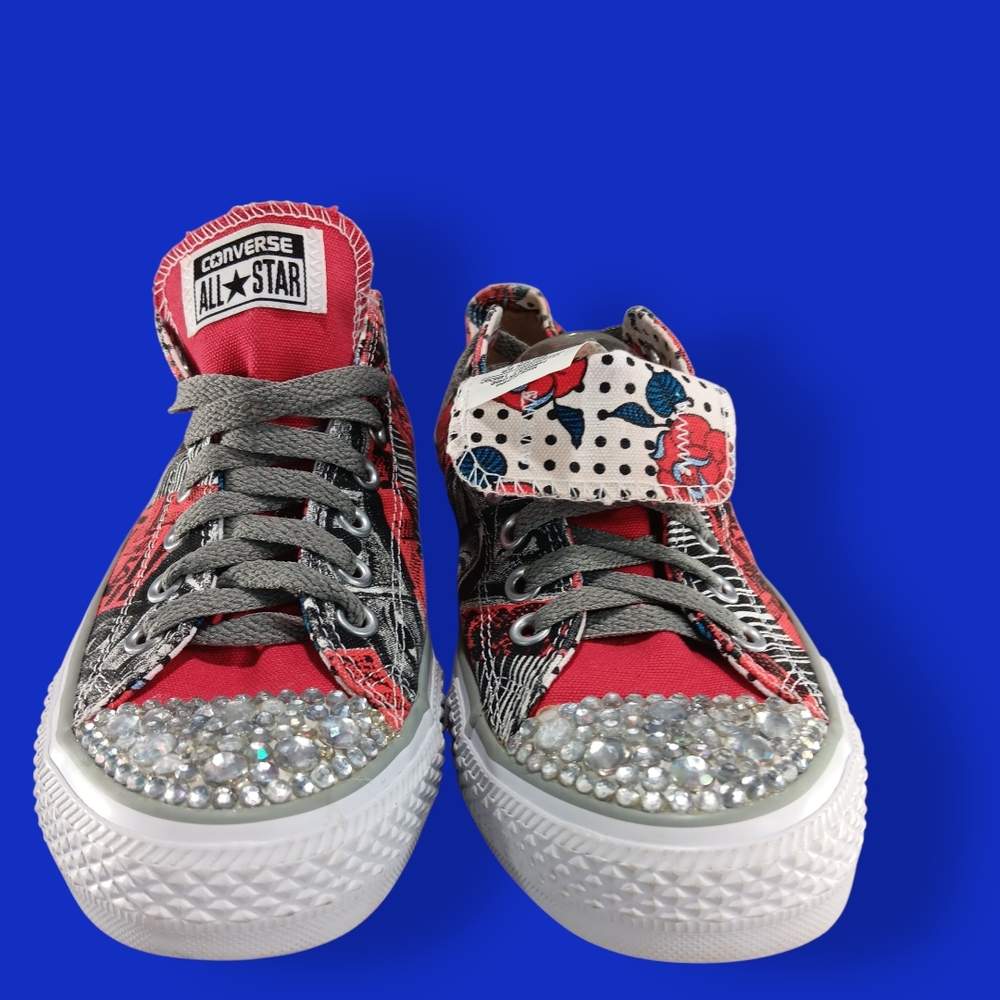 Converse All-Star Vision Sneakers Womens 10.5 Crystal Cap Toe Artsy Boho Gruge